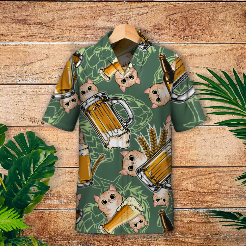 Camicia Hawaiana Personalizzata Con Foto, Aloha Stampata Per Uomo, Donna E Bambino, Tessuto Poliestere Leggero, Per Vacanze Estive E Feste In Famiglia