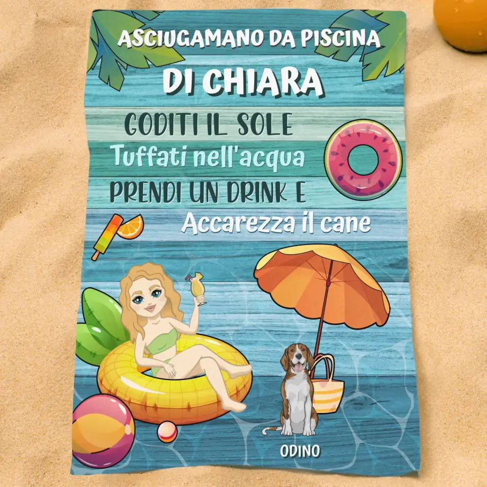 Il mio asciugamano da piscina - Telo da mare personalizzato