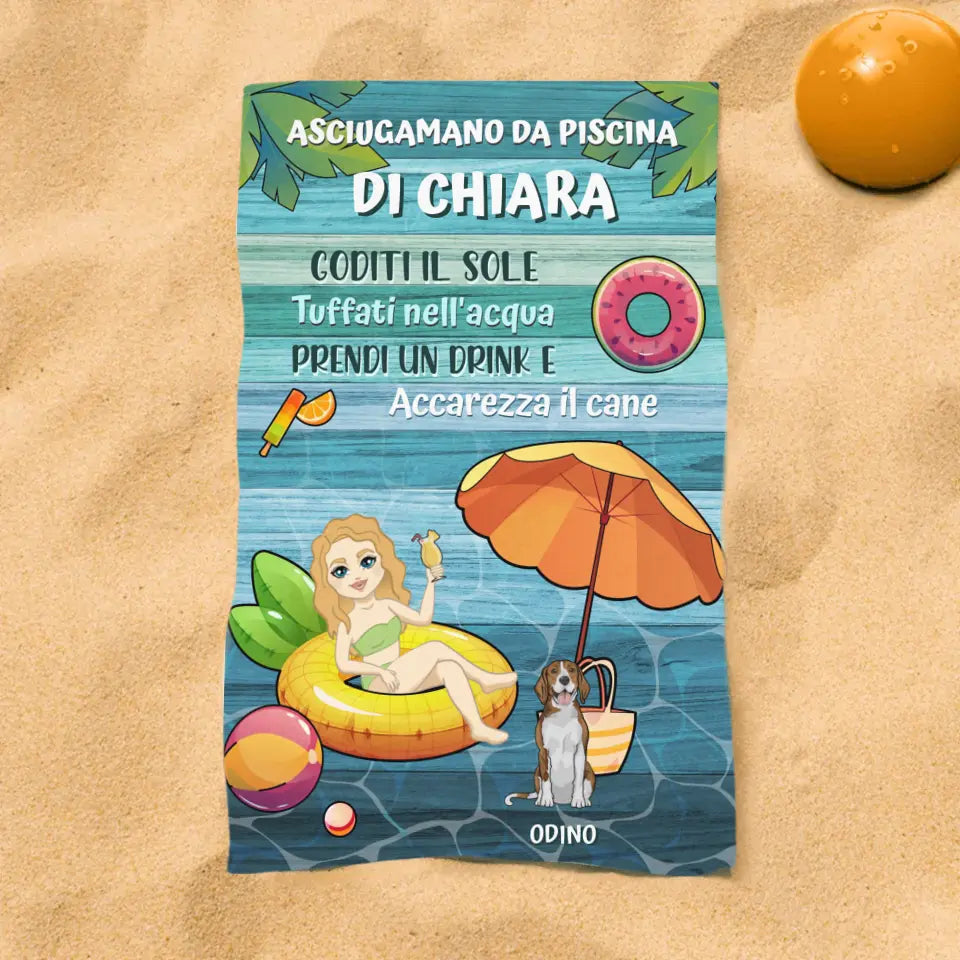 Il mio asciugamano da piscina - Telo da mare personalizzato
