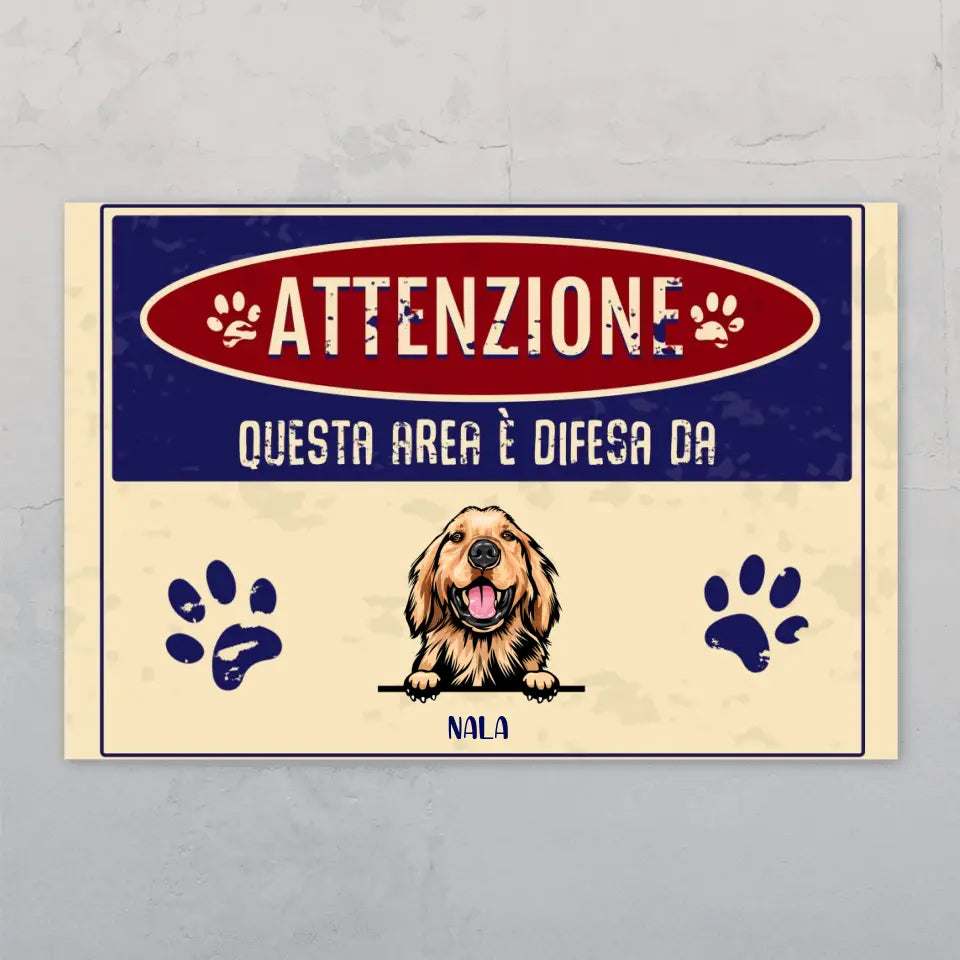 Attenzione! - Targa per porta personalizzata