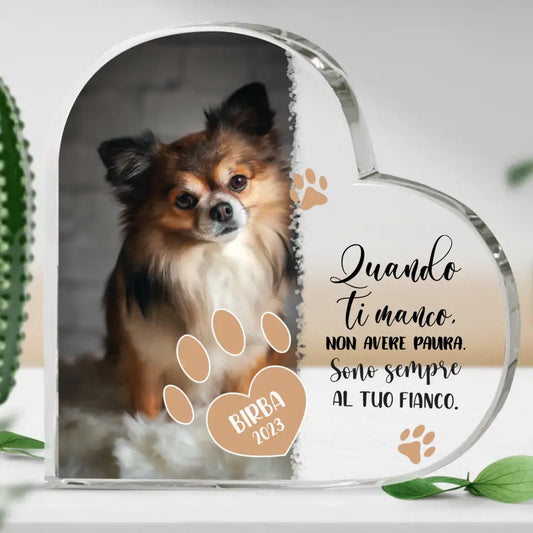 Cuore in vetro personalizzato - Quando ti manco