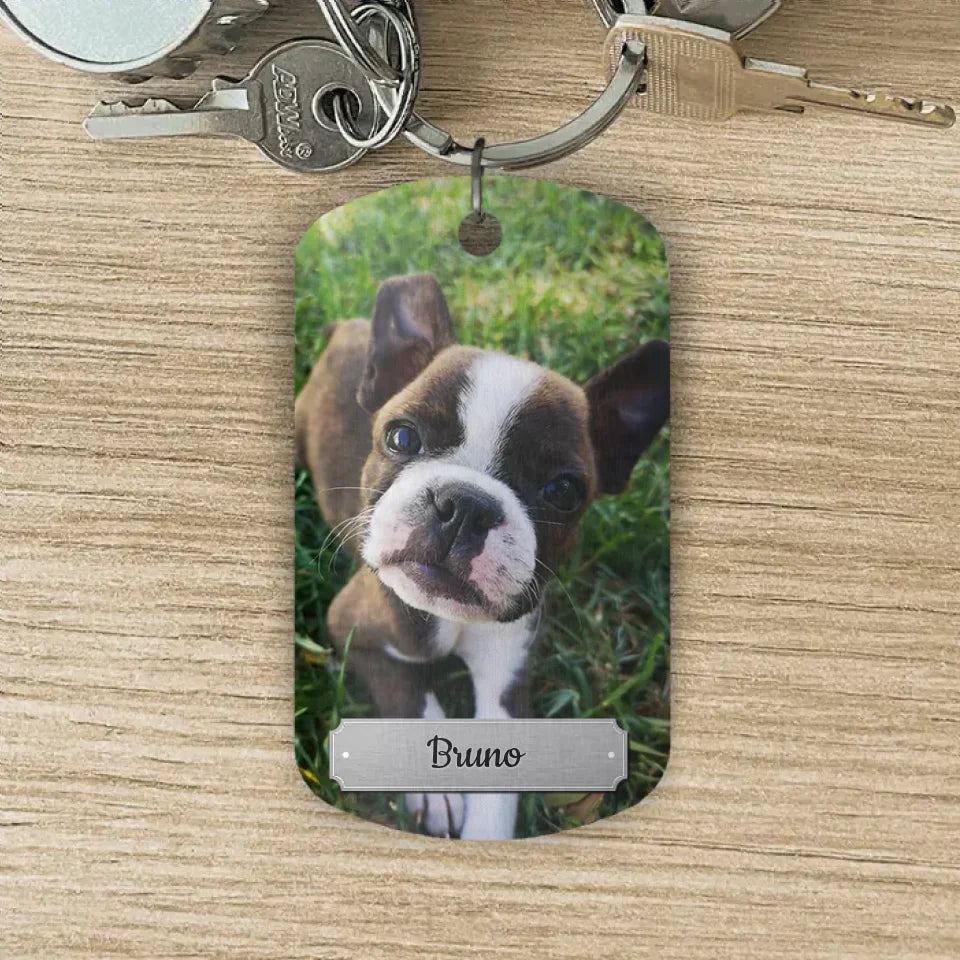Foto doppia - Portachiavi piastrina personalizzato
