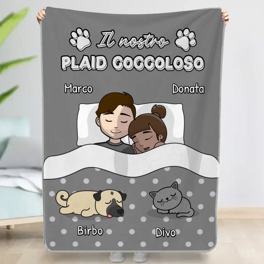 Coccole con i pelosi - Plaid personalizzato