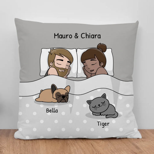 Cuscino personalizzato - Tempo di coccole con gli animali domestici