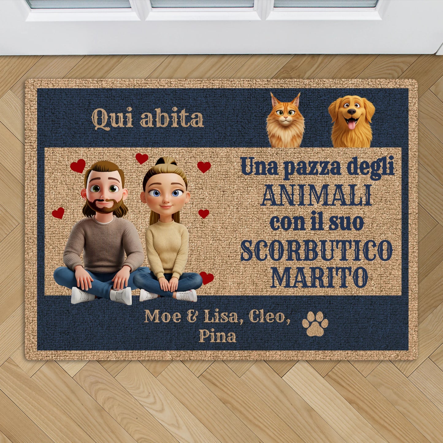 L'amante degli animali e suo marito - Zerbino personalizzato