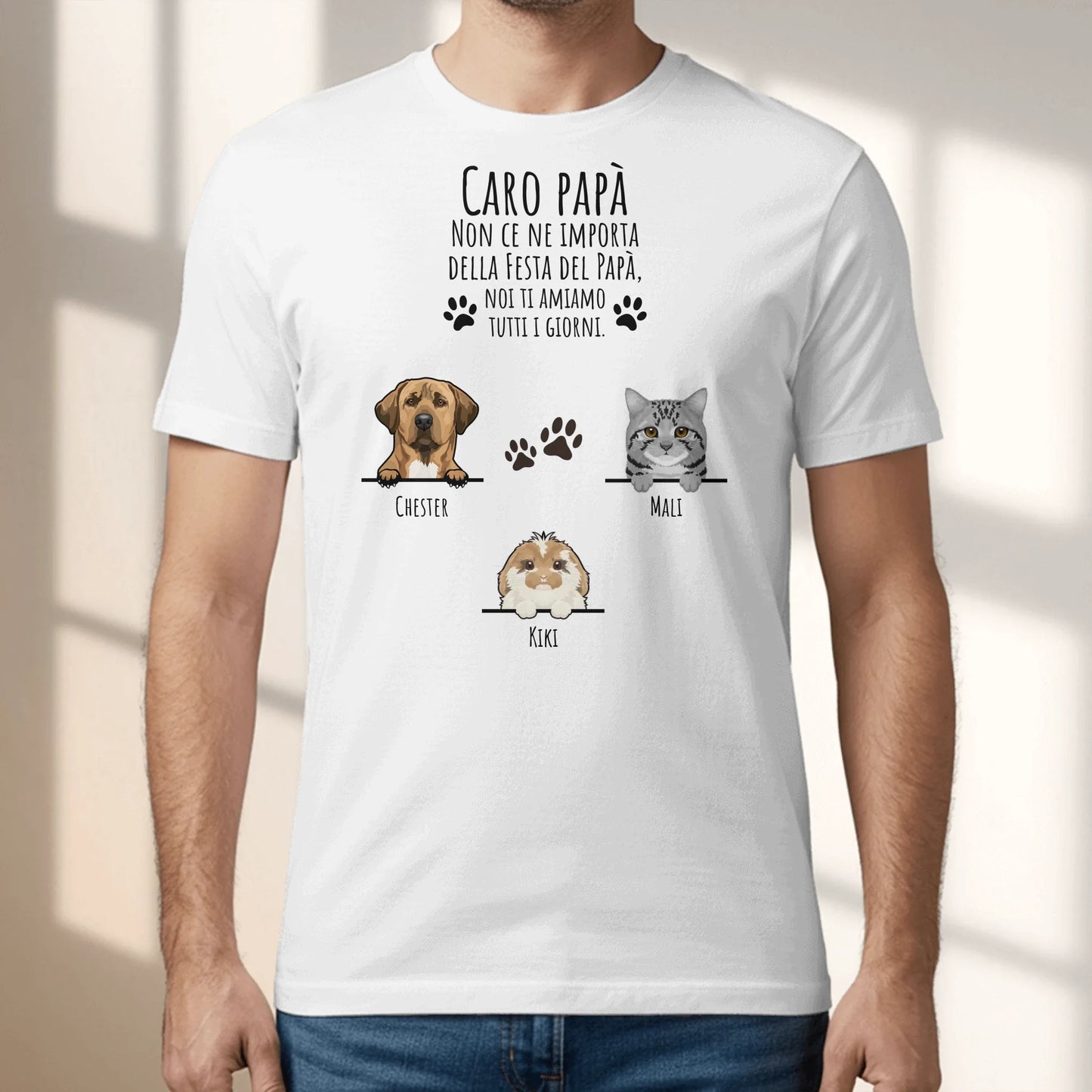 Non me ne importa della Festa del Papà - Maglietta personalizzata