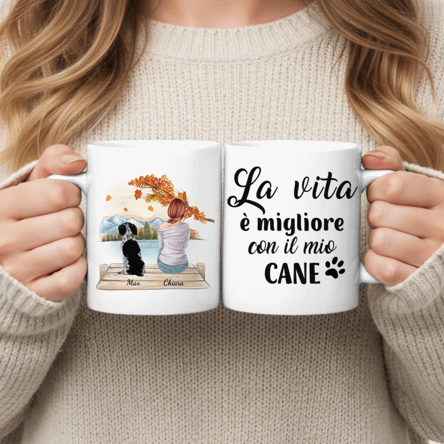 Donna con animali - Tazza personalizzata