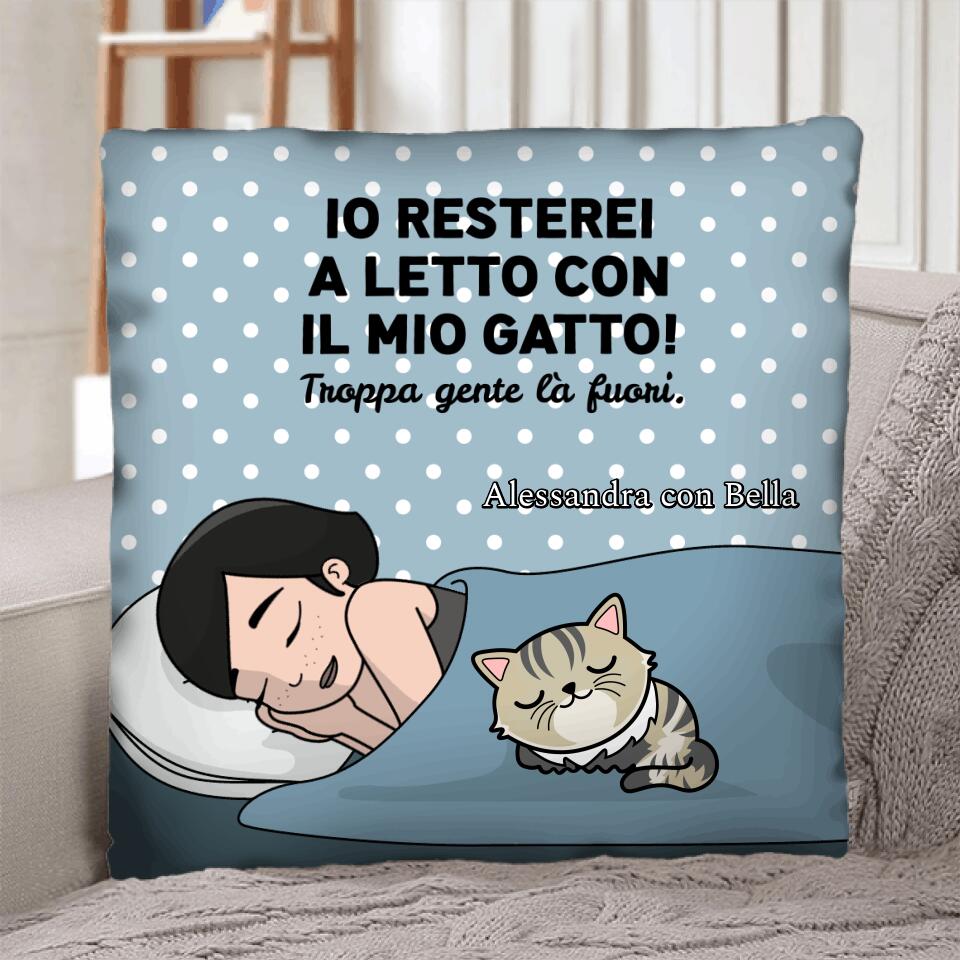 A casa con il mio gatto - Cuscino personalizzato