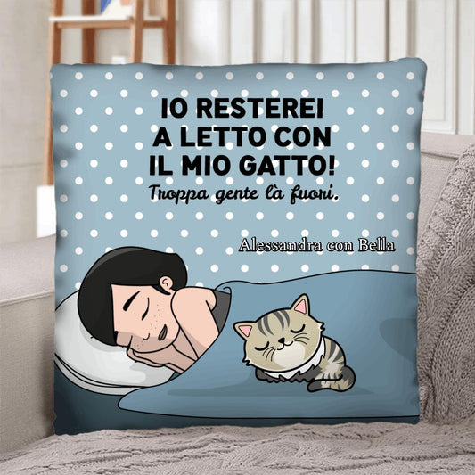 A casa con il mio gatto - Cuscino personalizzato