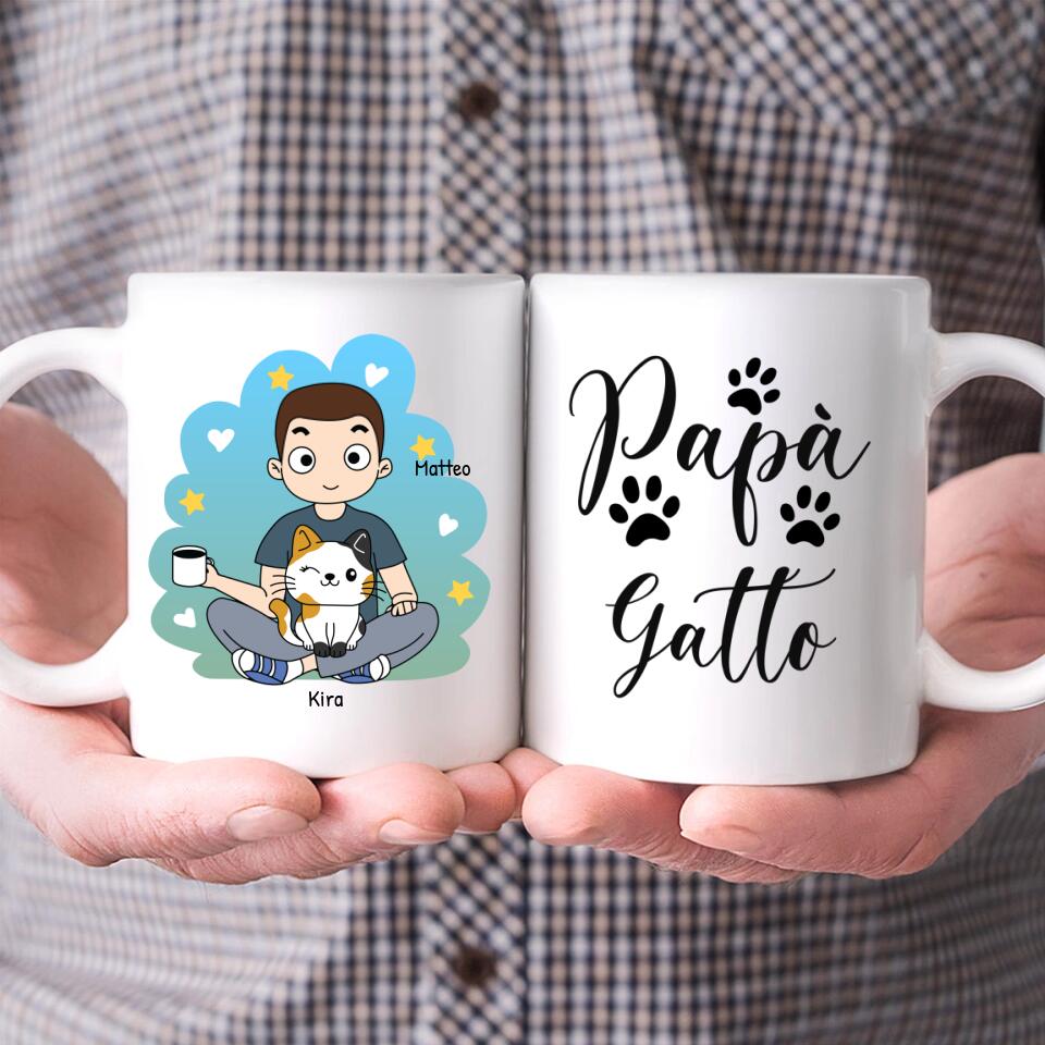 Papa gatto - Tazza personalizzata