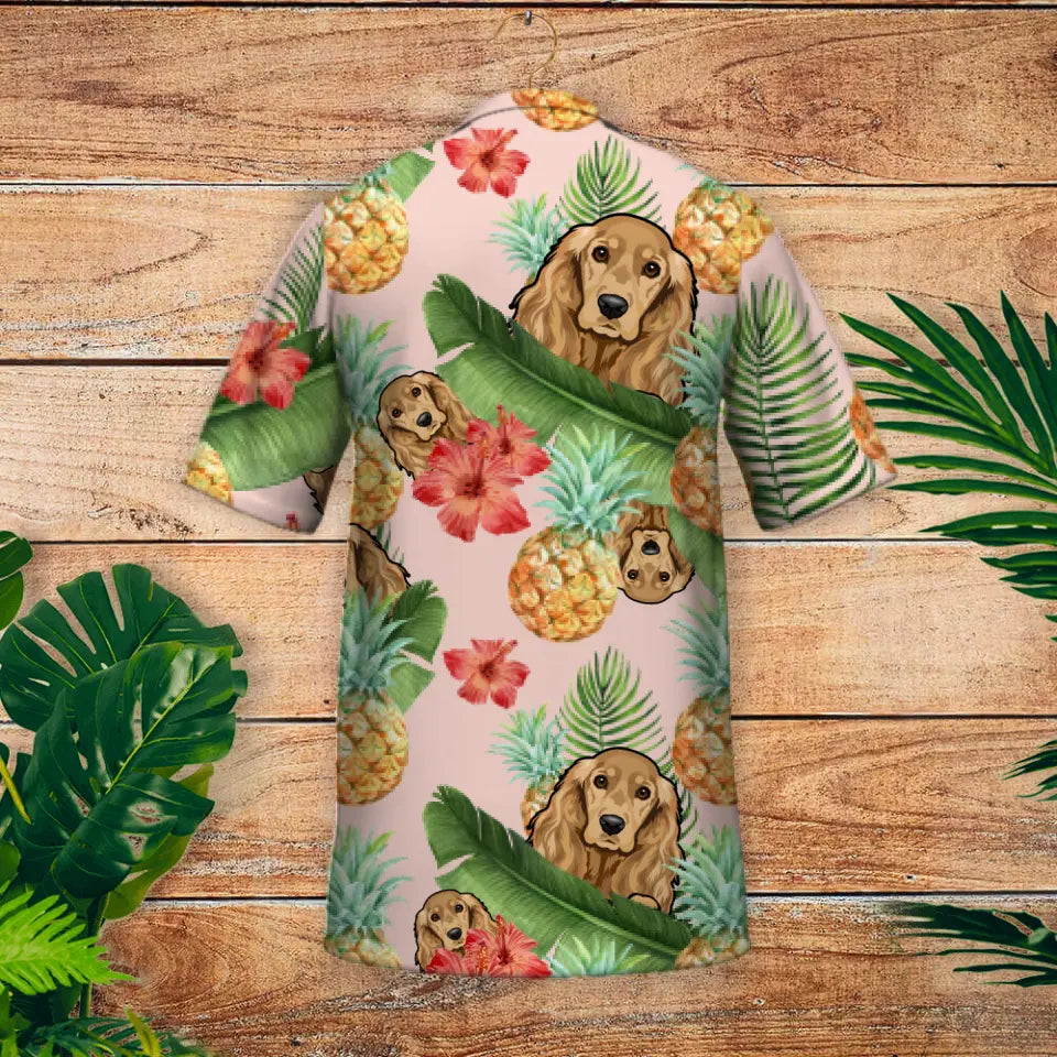 Cani affacciati tropicali - Camicia hawaiana personalizzata