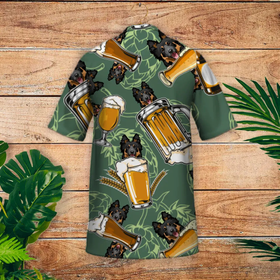 Birra e cani - Camicia hawaiana personalizzata