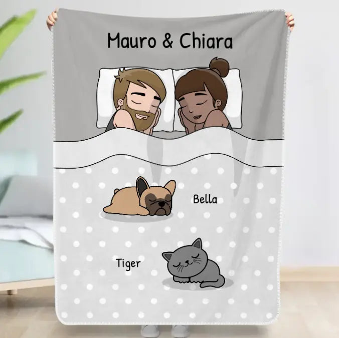 Tempo di coccole con gli animali domestici - Plaid personalizzato