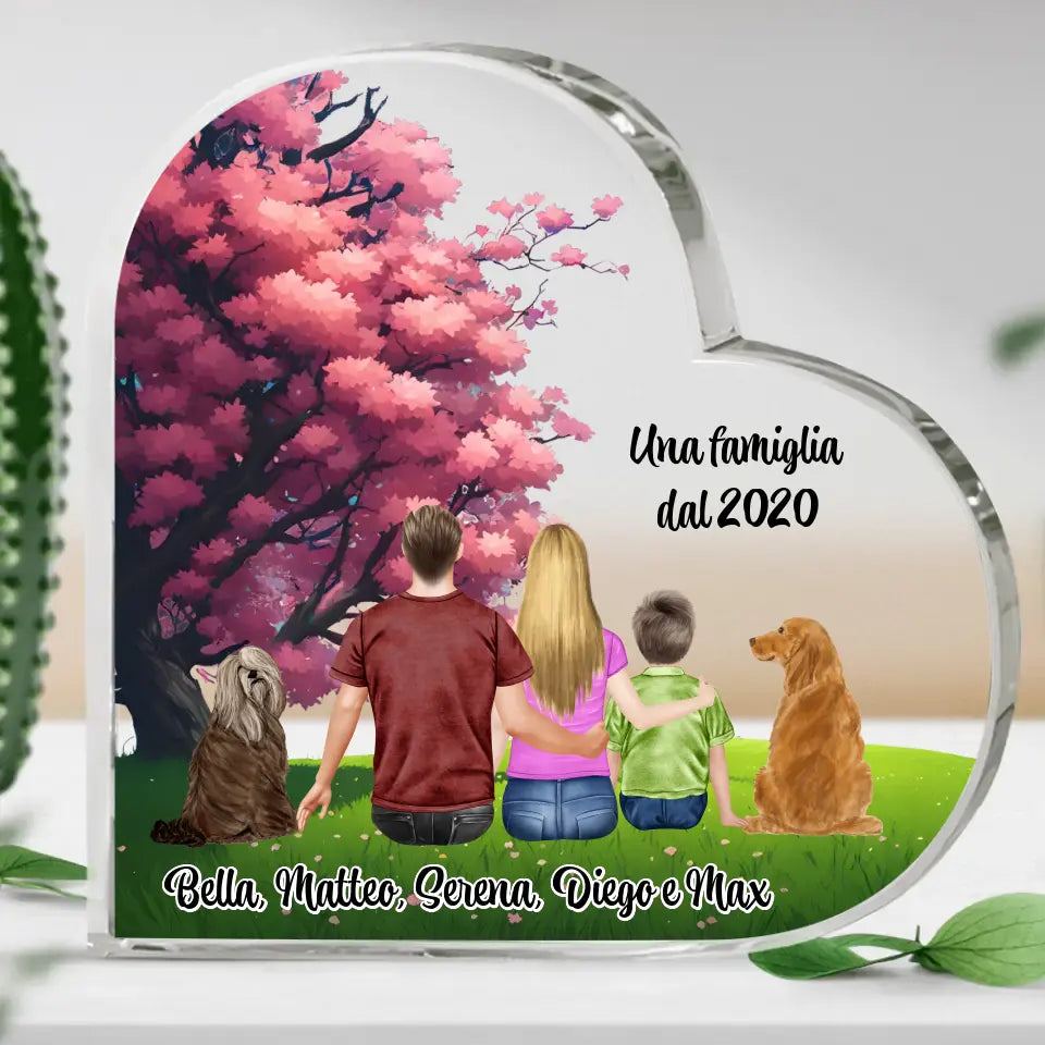 Una famiglia dal... - Cuore in vetro personalizzato
