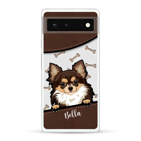 Cane affacciato aspetto similpelle - Custodia per il telefono personalizzata - Featured Image