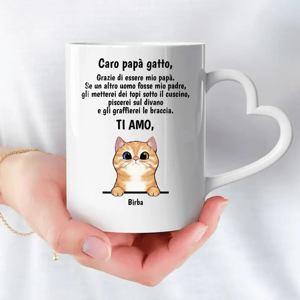 Cara mamma/papà gatto (Gatti curiosi) - Tazza personalizzata