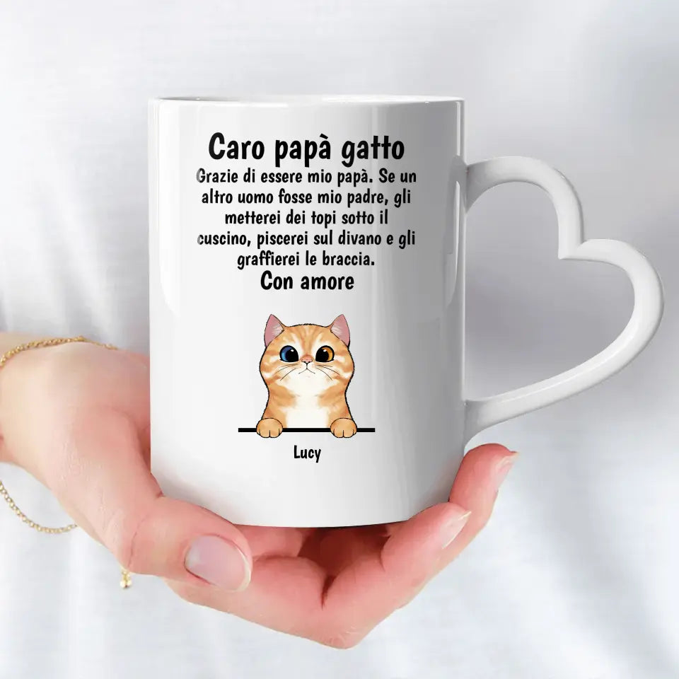 Caro papà gatto (gatti curiosi) - Tazza personalizzata