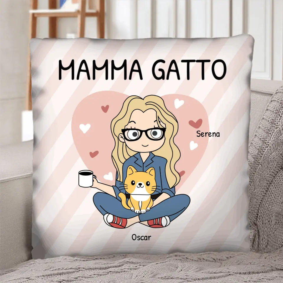 Mamma gatto - Cuscino personalizzato