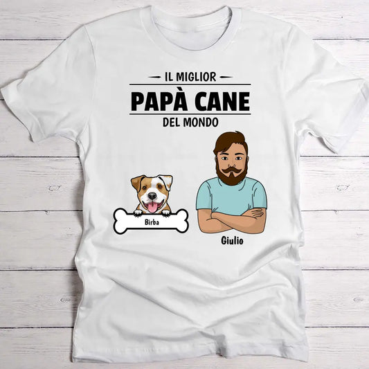 Il miglior papà cane del mondo - Maglietta personalizzata