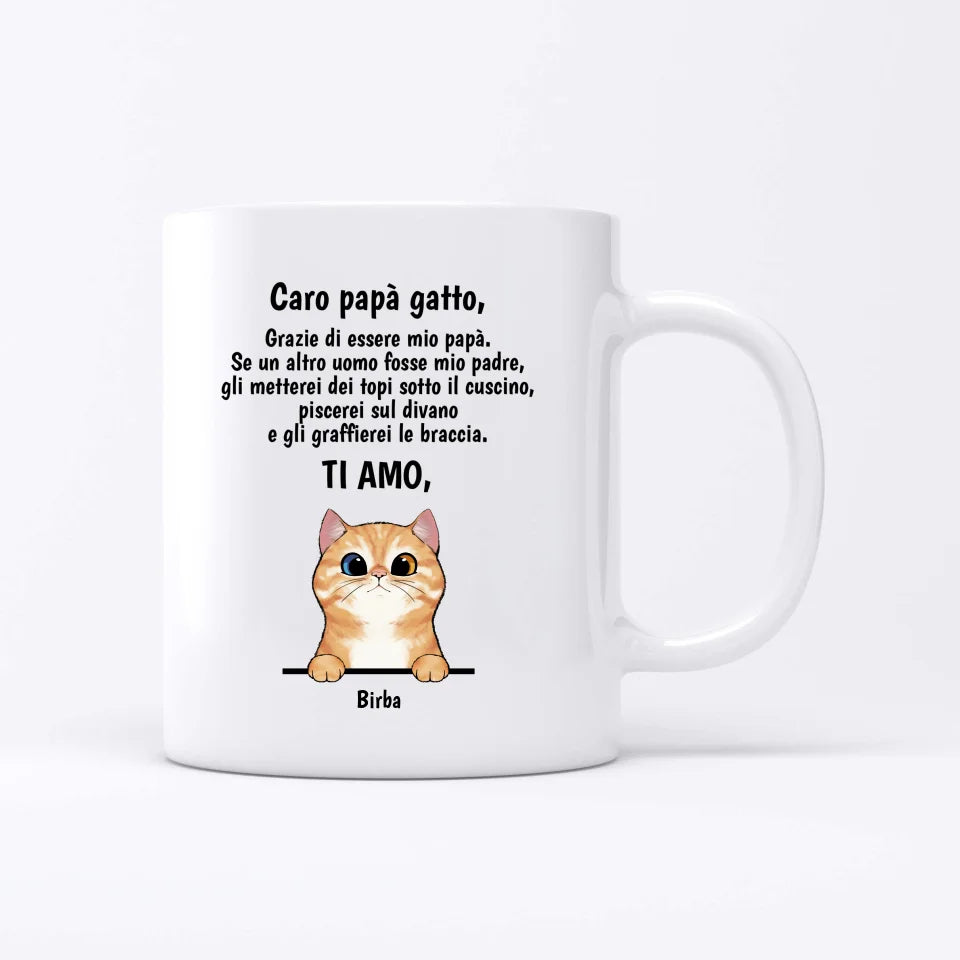 Cara mamma/papà gatto (Gatti curiosi) - Tazza personalizzata