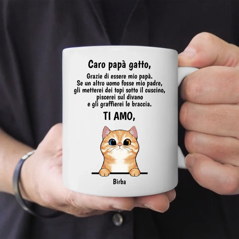 Cara mamma/papà gatto (Gatti curiosi) - Tazza personalizzata - Featured Image