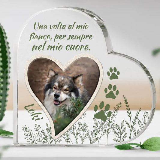 Una volta al mio fianco - Cuore in vetro personalizzato