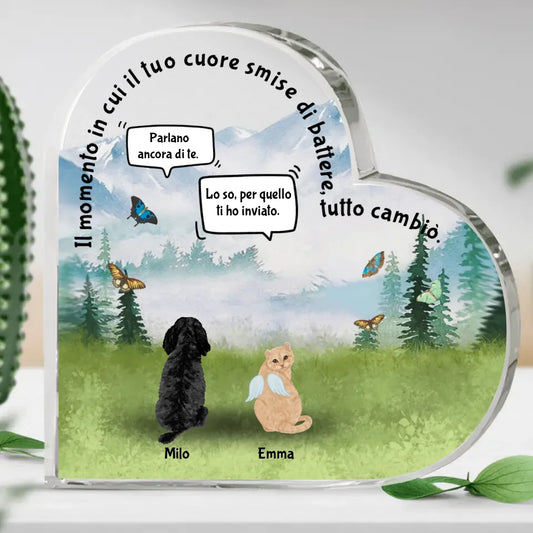 Un momento tra di loro - Cuore in vetro personalizzato