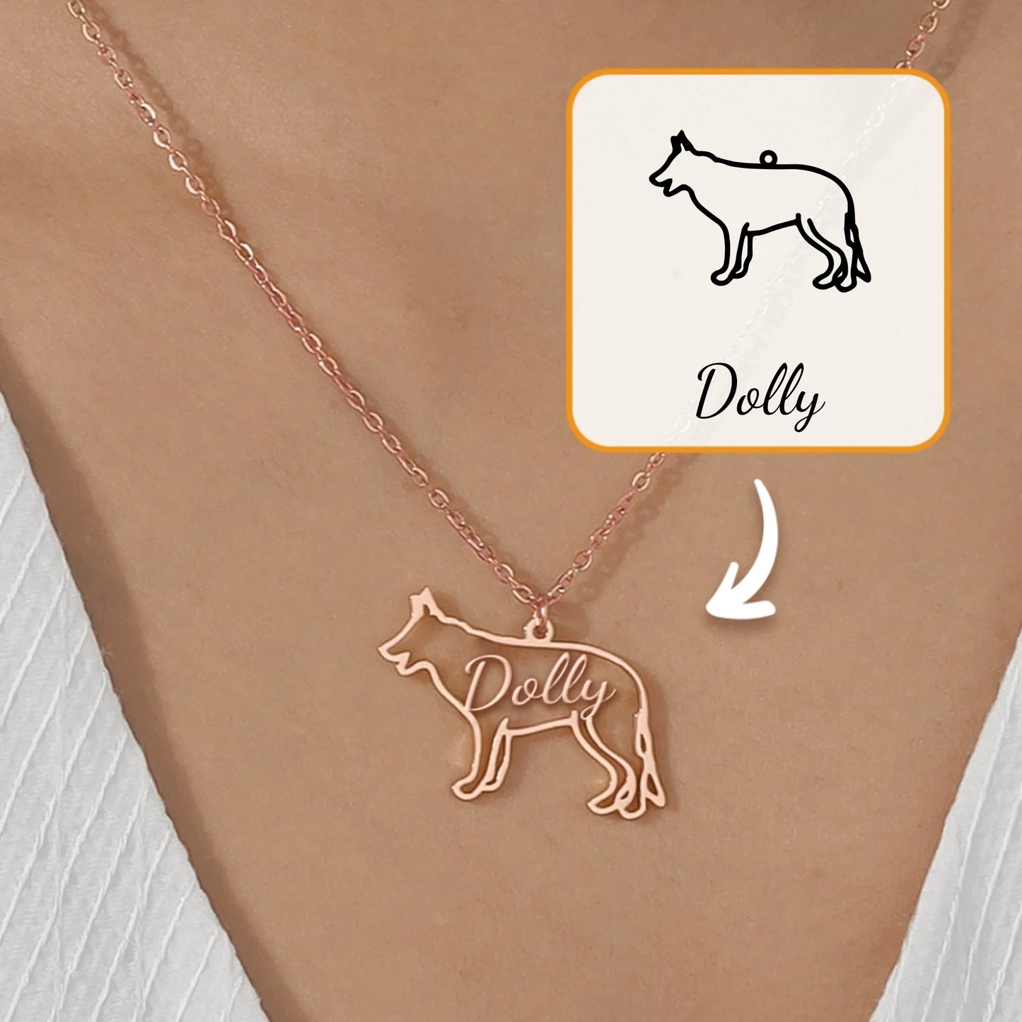 Sagoma di cane - Collana personalizzata