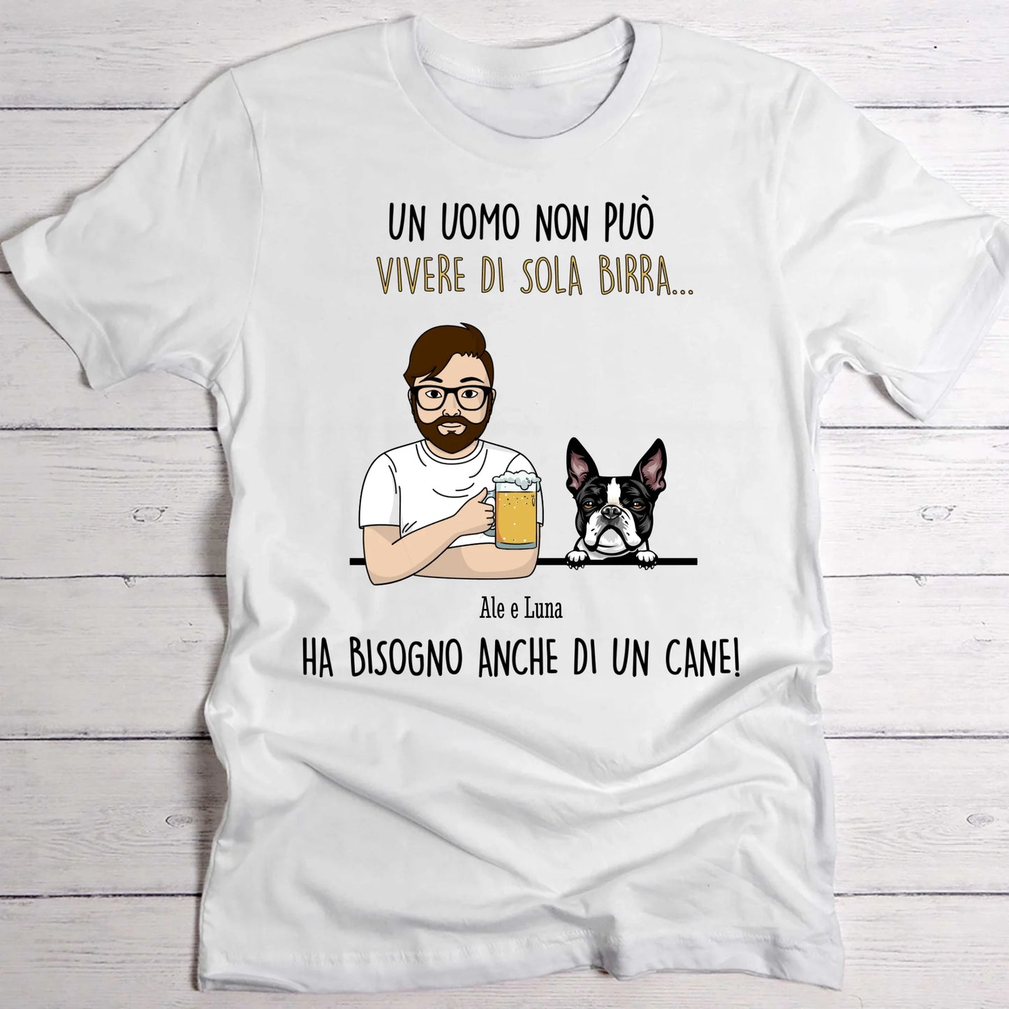 Birra e cani - Maglietta personalizzata