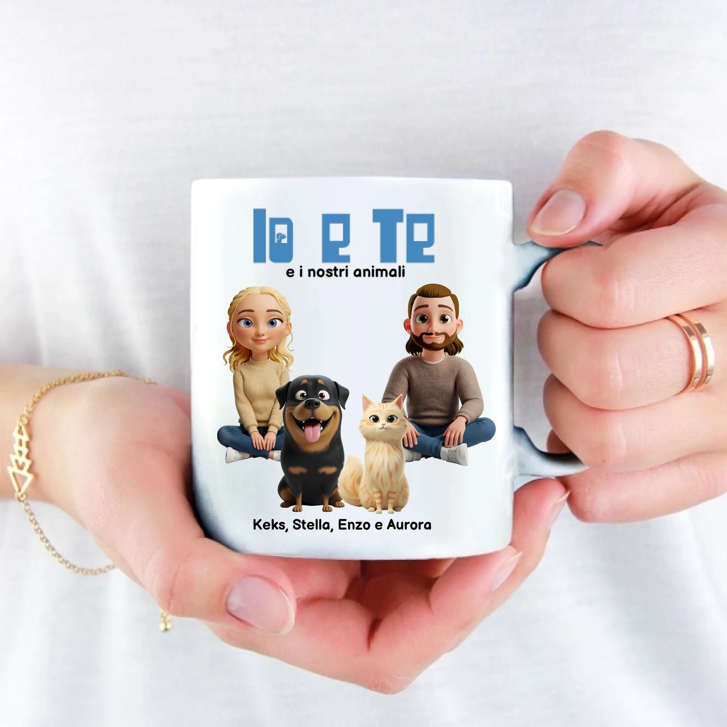 Io e te e i nostri animali - Tazza personalizzata