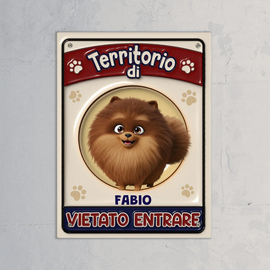 Territorio di (effetto 3D) - Targa per porta personalizzata