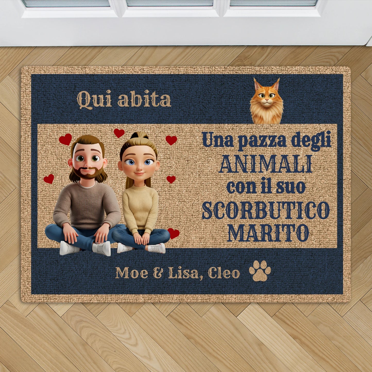 L'amante degli animali e suo marito - Zerbino personalizzato