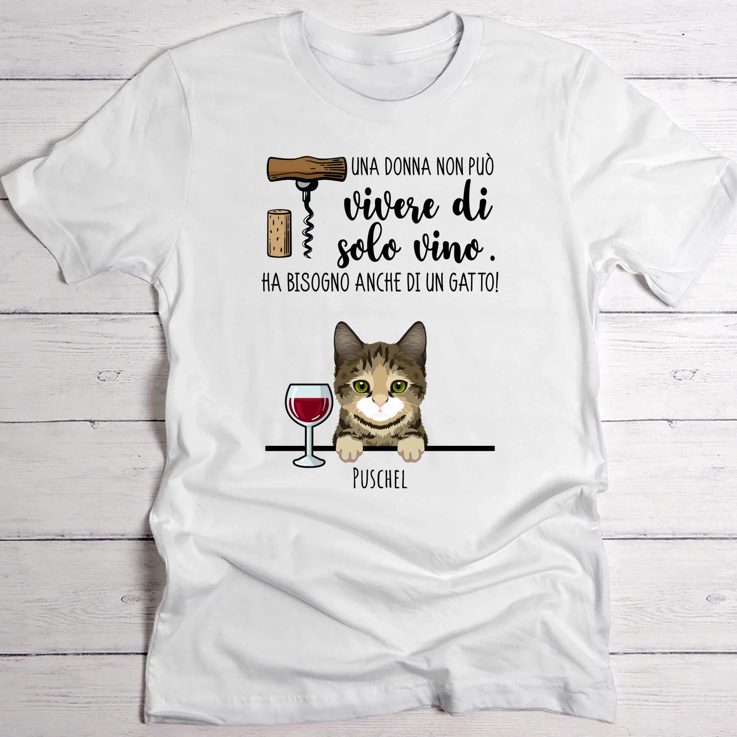 Vino & Miau - Maglietta Personalizzata