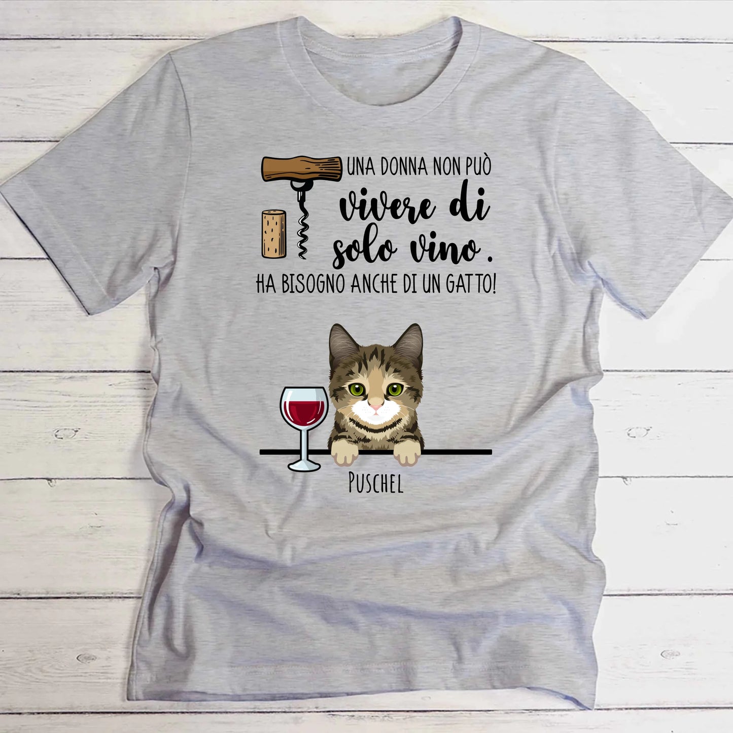 Vino & Miau - Maglietta Personalizzata