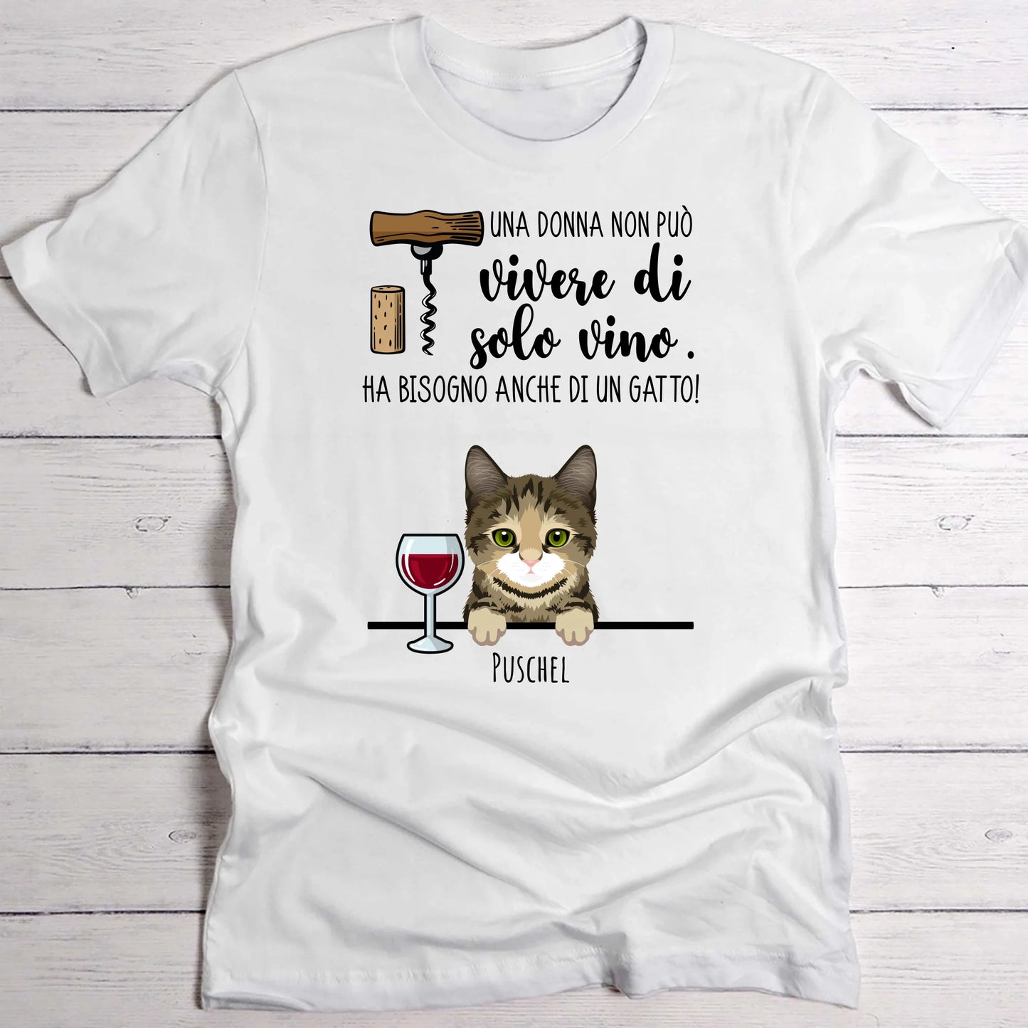 Vino & Miau - Maglietta Personalizzata