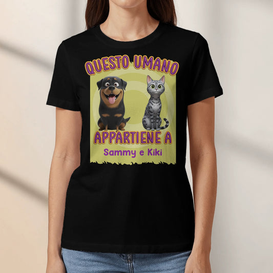 Questo umano è mio - Maglietta personalizzata