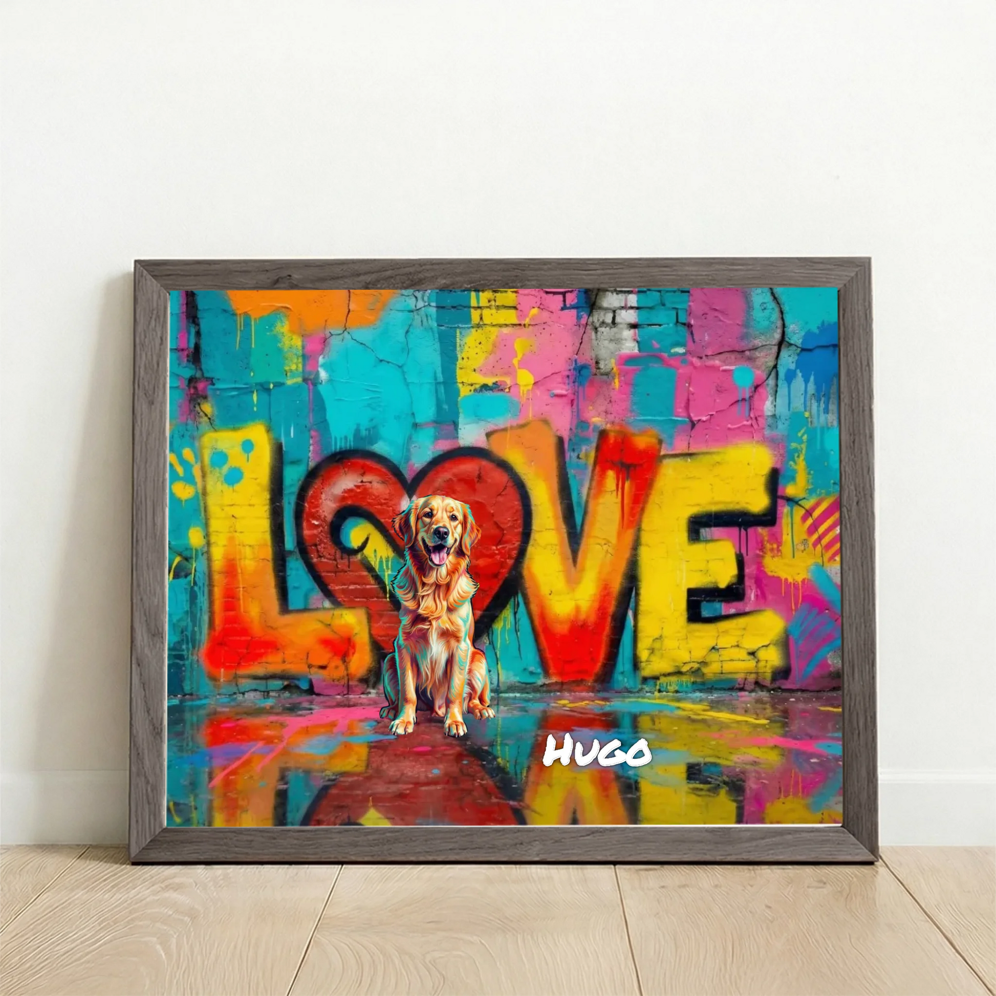 Framed Poster UK horizontal oak