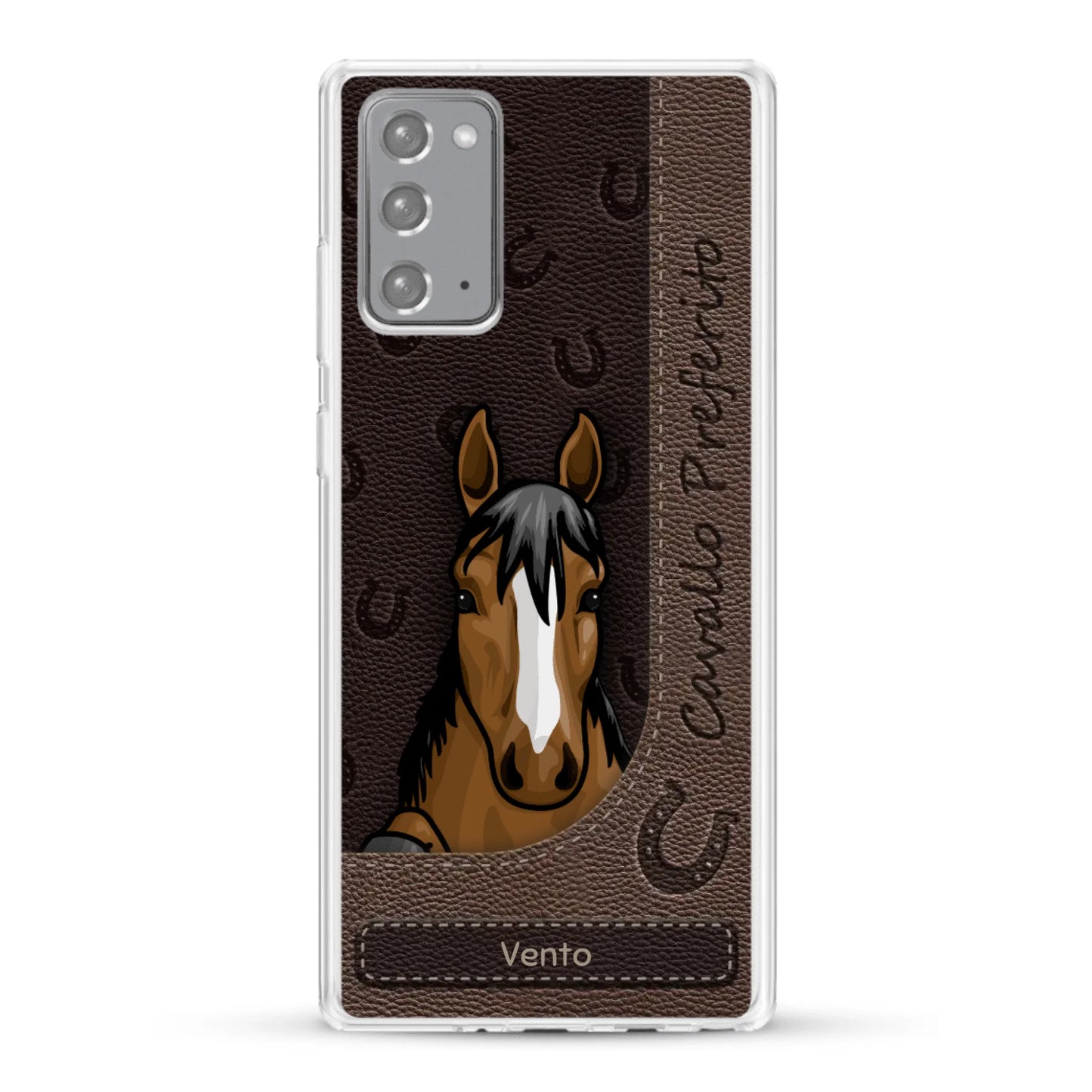 Cavallo affacciato aspetto similpelle - Custodia per il telefono personalizzata