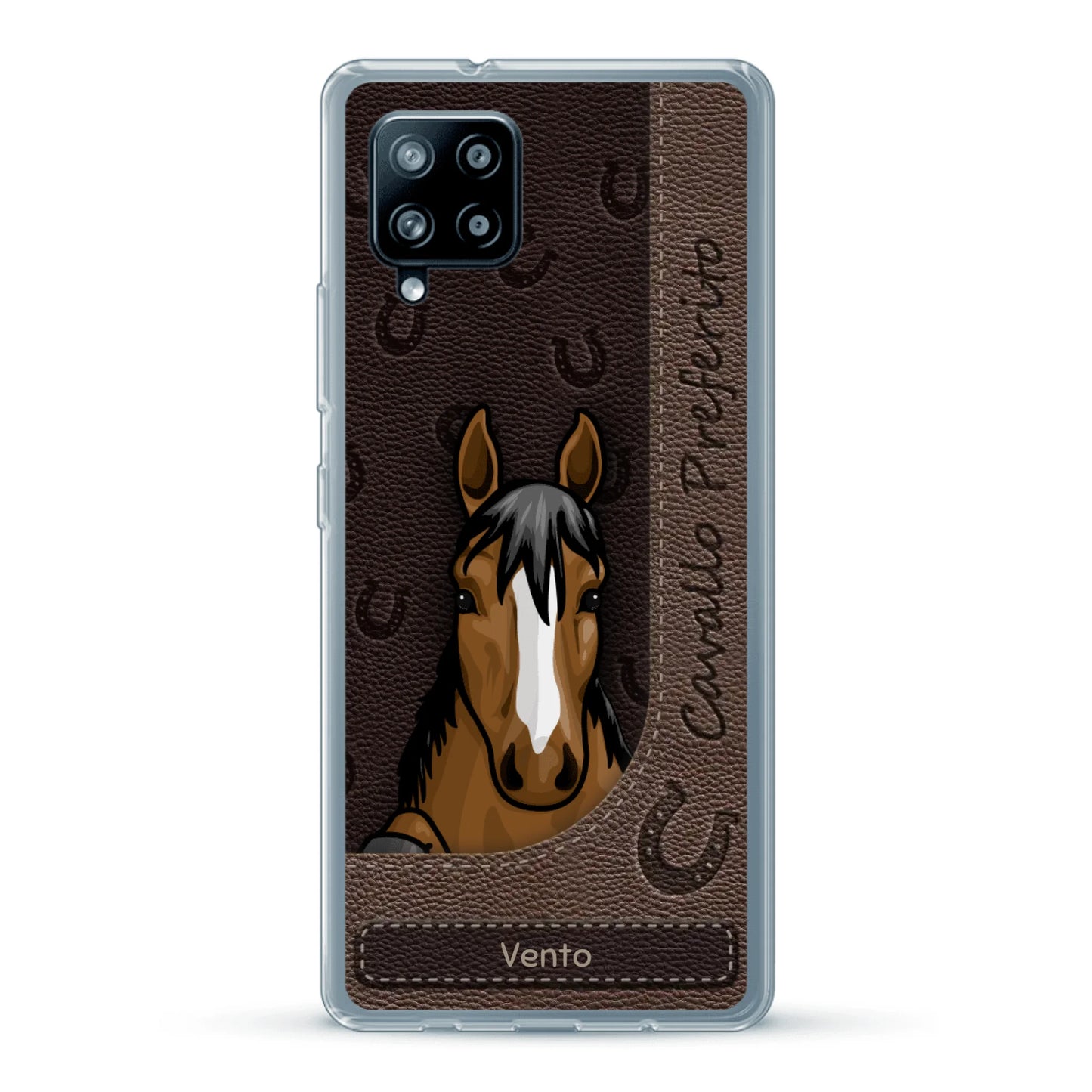 Cavallo affacciato aspetto similpelle - Custodia per il telefono personalizzata